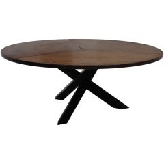 Massive Hans Bellman style round Wenge wood dining table