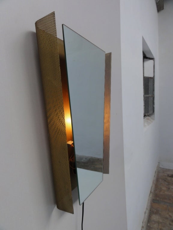 Mategot Style Illuminated Mirror Artimeta Soest In Good Condition For Sale In bergen op zoom, NL