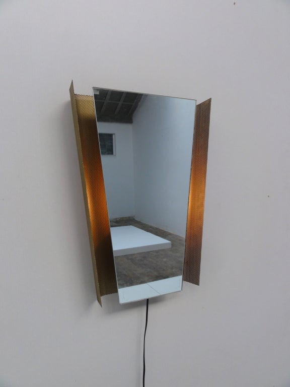 Mid-20th Century Mategot Style Illuminated Mirror Artimeta Soest For Sale