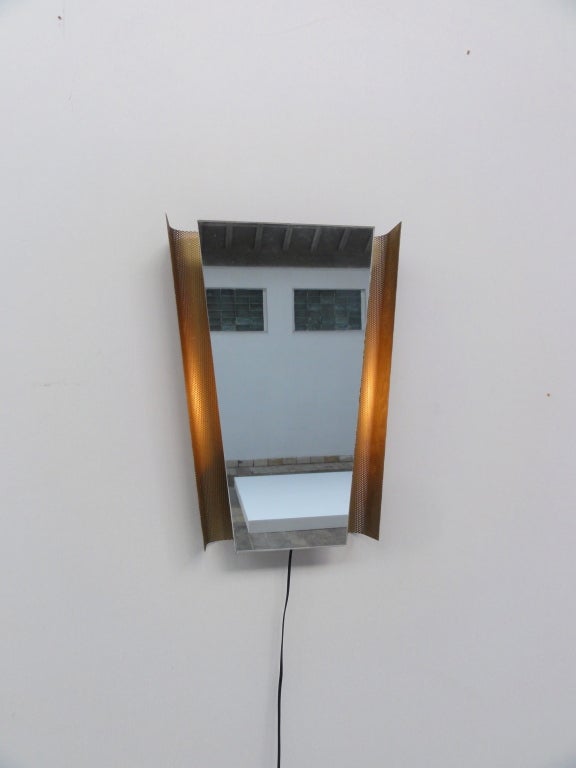 Glass Mategot Style Illuminated Mirror Artimeta Soest For Sale