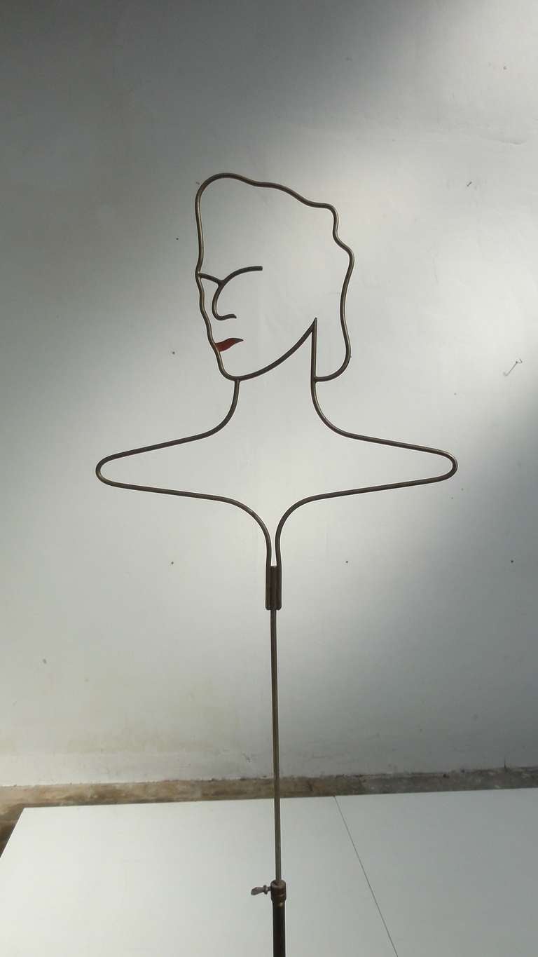 French 1950s Adjustable Metal & Brass Wire Mannequin 1