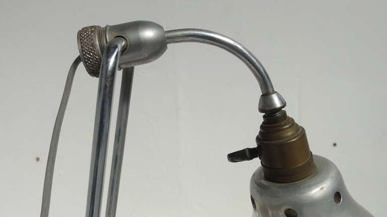 Aluminium French 50's adjustable Architectural lamp (as used in Atelier Jean prouve) 2