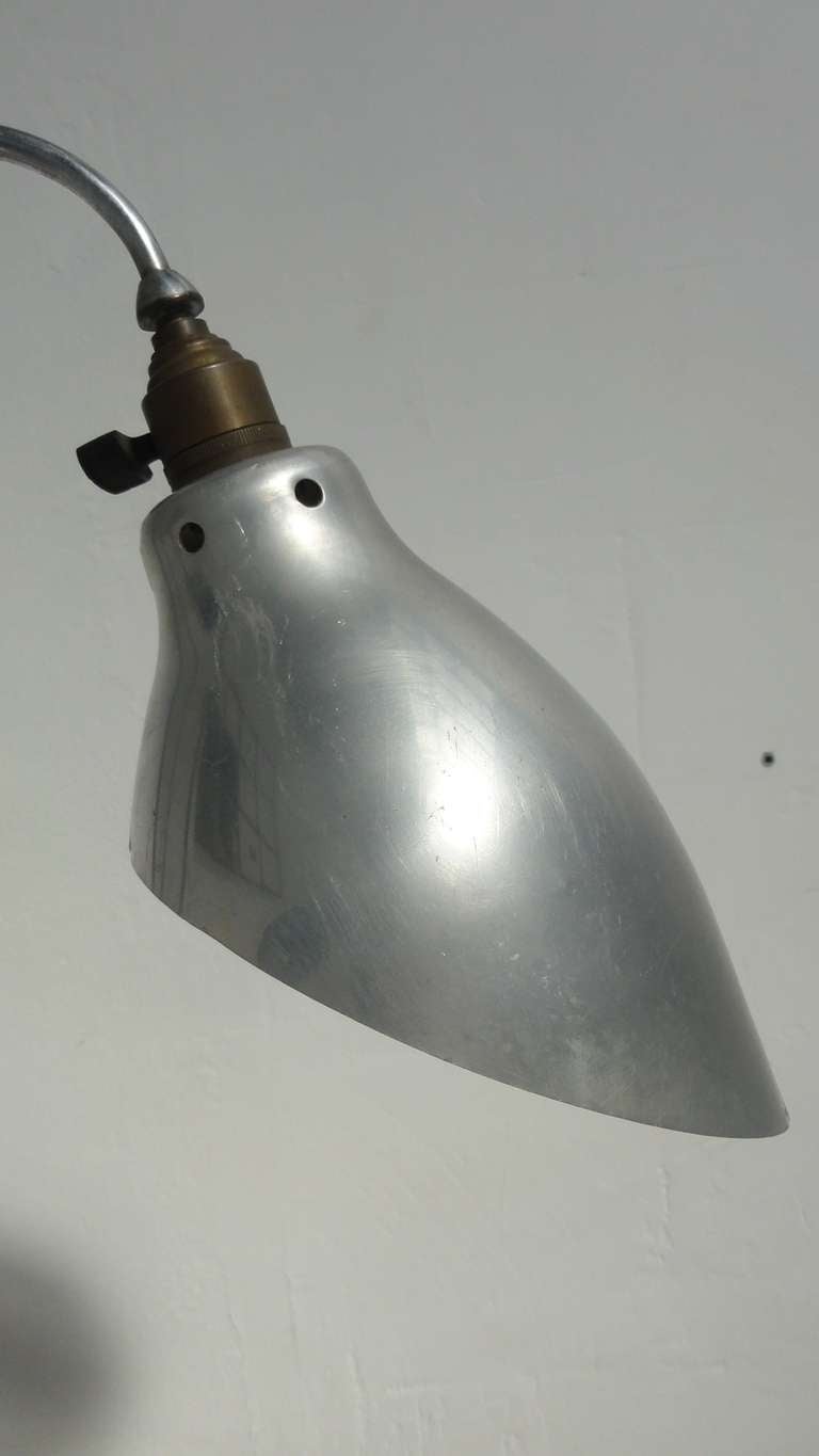 Aluminium French 50's adjustable Architectural lamp (as used in Atelier Jean prouve) 3