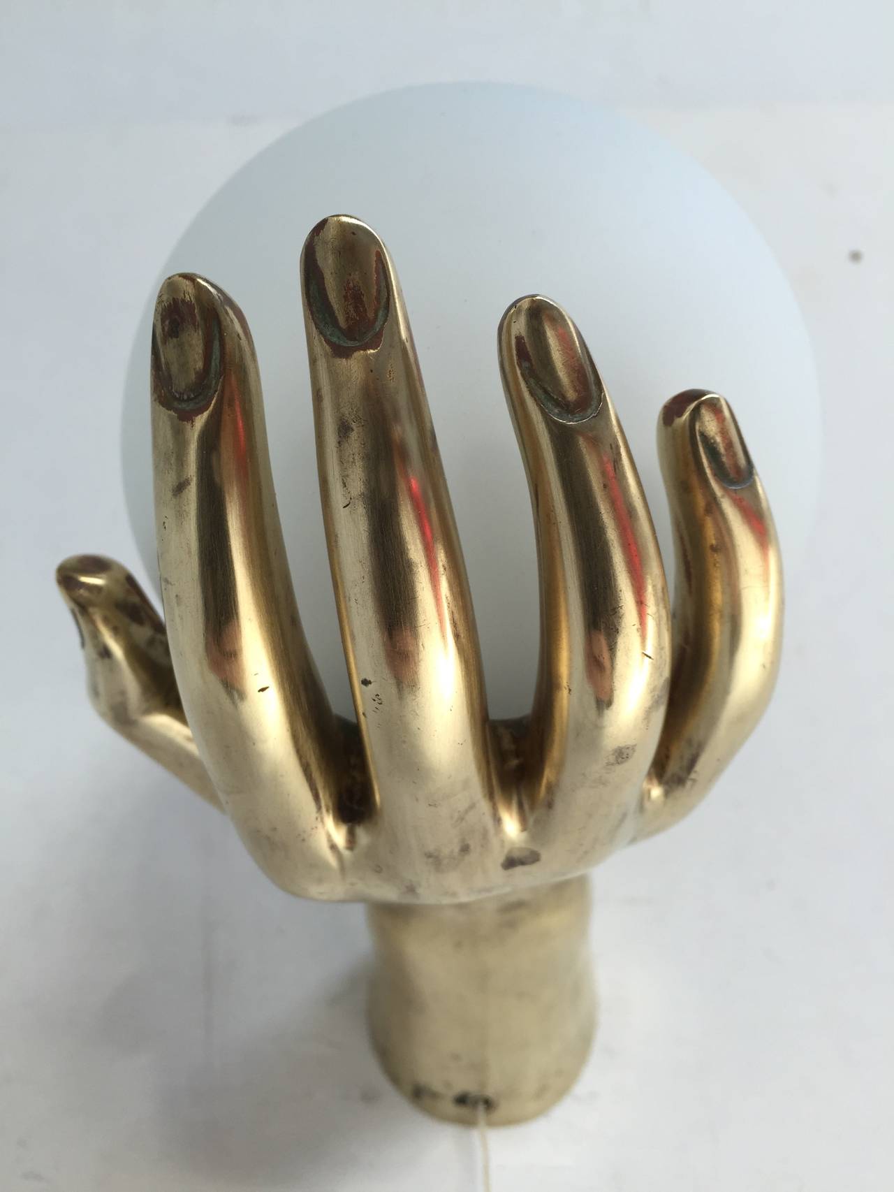 Surrealist, Brass and Opaline Glass '1436' Hand Appliques, Maison Arlus, 1960 2