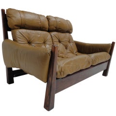 Jean Gillon 2 seater leather sofa for Woodart Brasil