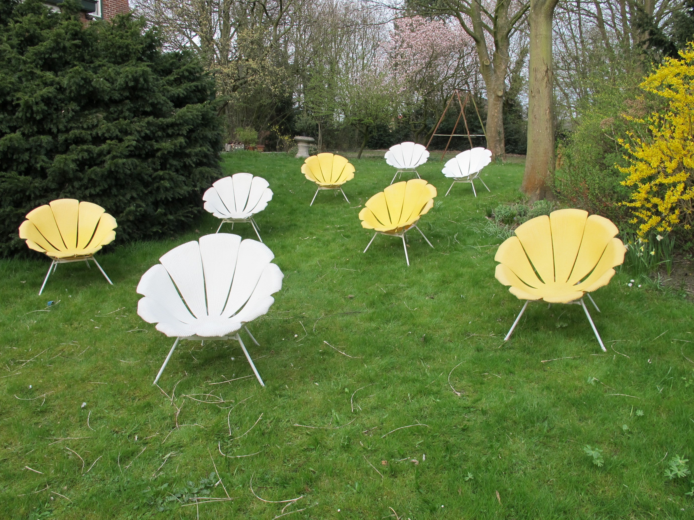 Set of Four Pop Art Margerita Outdoor Chairs by Crosfillex, France