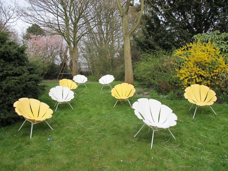 Late 20th Century Set of Four Pop Art Margerita Outdoor Chairs by Crosfillex, France