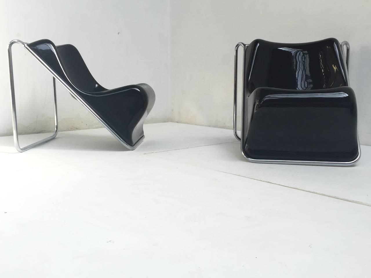 Chaises longues P110 de Rosselli:: partenaire de Gio Ponti:: exposées au MoMA:: NY Bon état à bergen op zoom, NL
