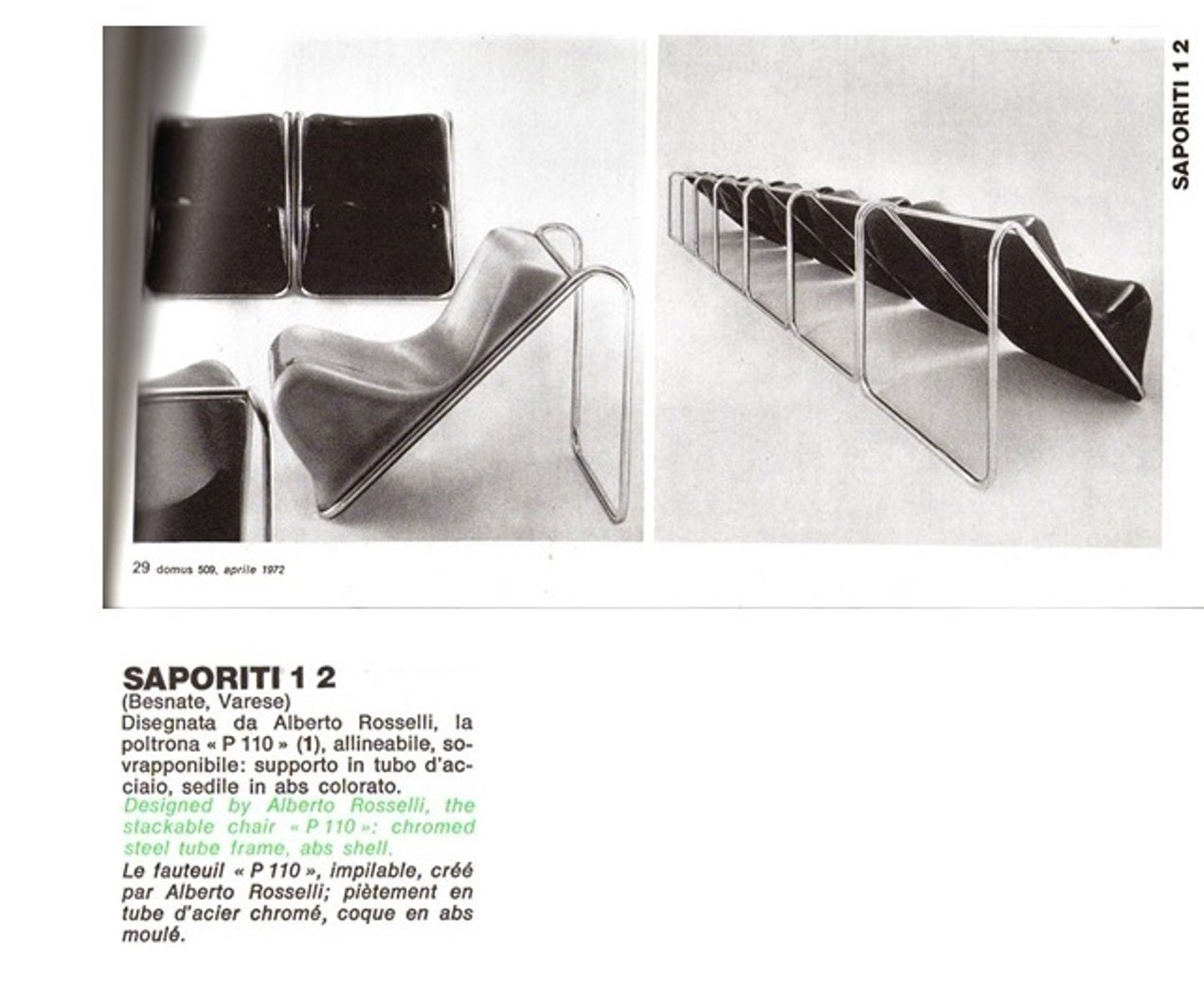 Fin du 20e siècle Chaises longues P110 de Rosselli:: partenaire de Gio Ponti:: exposées au MoMA:: NY