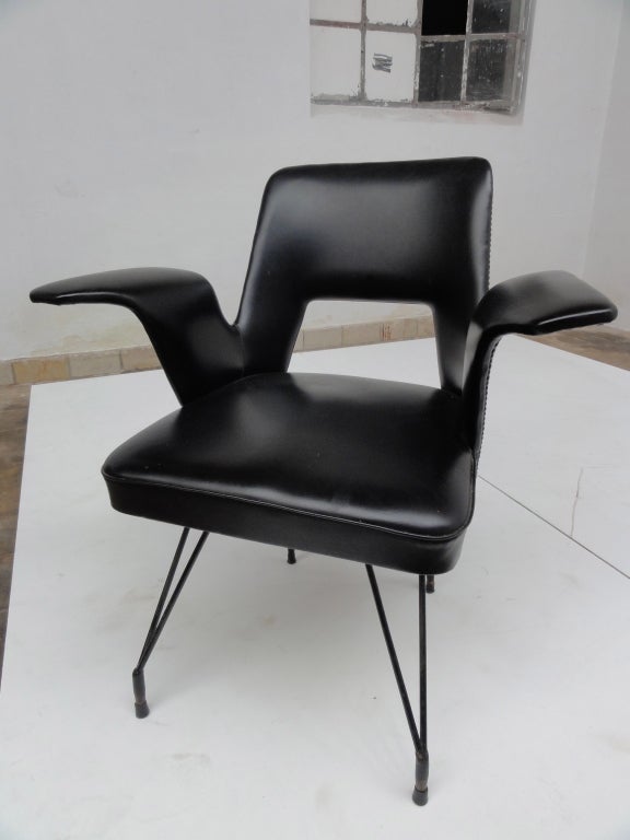 stunning 1950s gull wing chair attributed to Eisler & Hauner for Forma, Italy 3