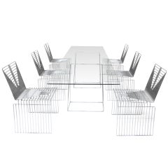  Rare "Sculpture" Dining Set (10 chairs & table) By Max Sauze, 1970