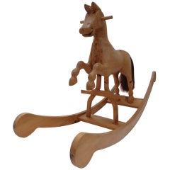 Swiss Solid Pinewood Rocking Horse