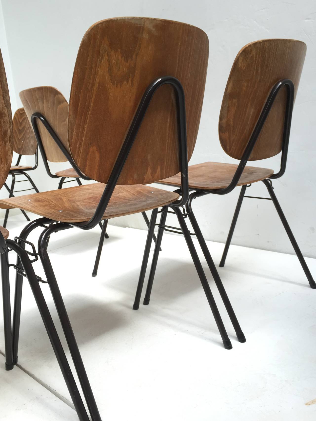 Mid-Century Modern Kho Liang Le Stackable and Linkable Chairs Model 305 for CAR, 1957