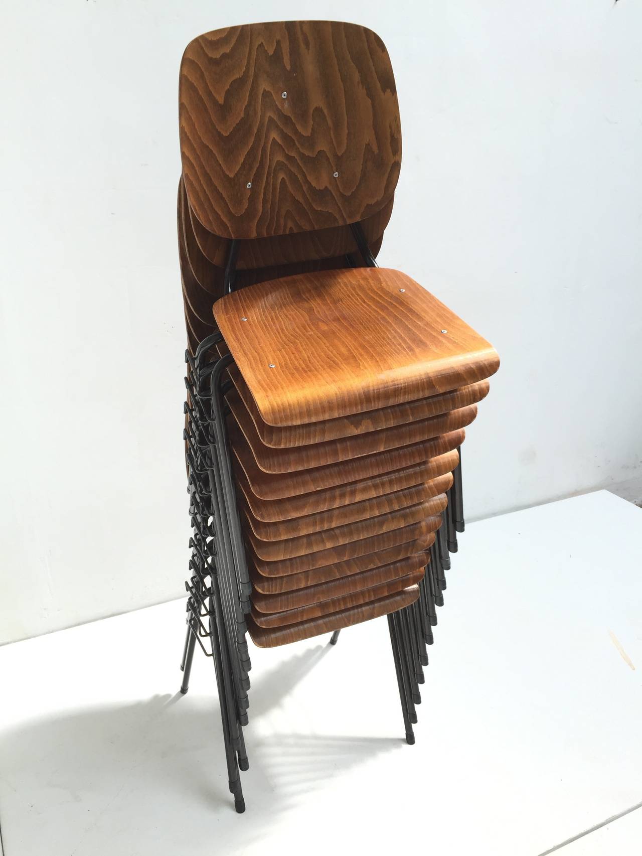 Mid-20th Century Kho Liang Le Stackable and Linkable Chairs Model 305 for CAR, 1957