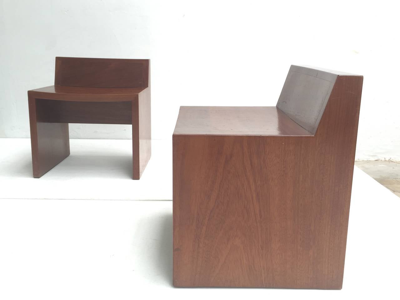 Unique Set of Solid Mahogany Church Seats by Dutch Architect Harry Nefkens, 1963 3