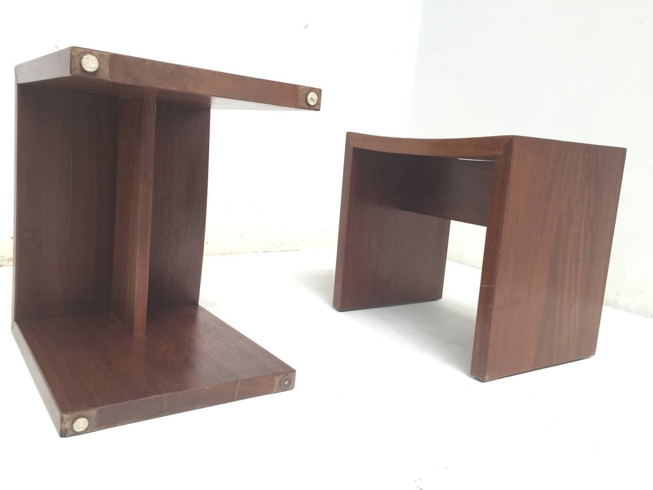 Unique Set of Solid Mahogany Church Seats by Dutch Architect Harry Nefkens, 1963 2