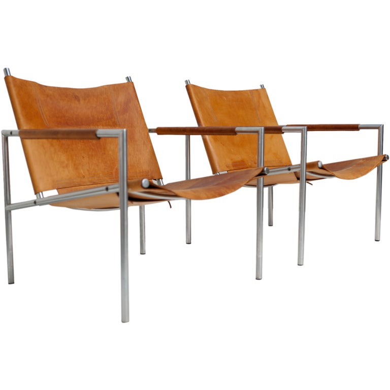 Pair of SZ02 lounge chairs by Martin Visser for 't Spectrum