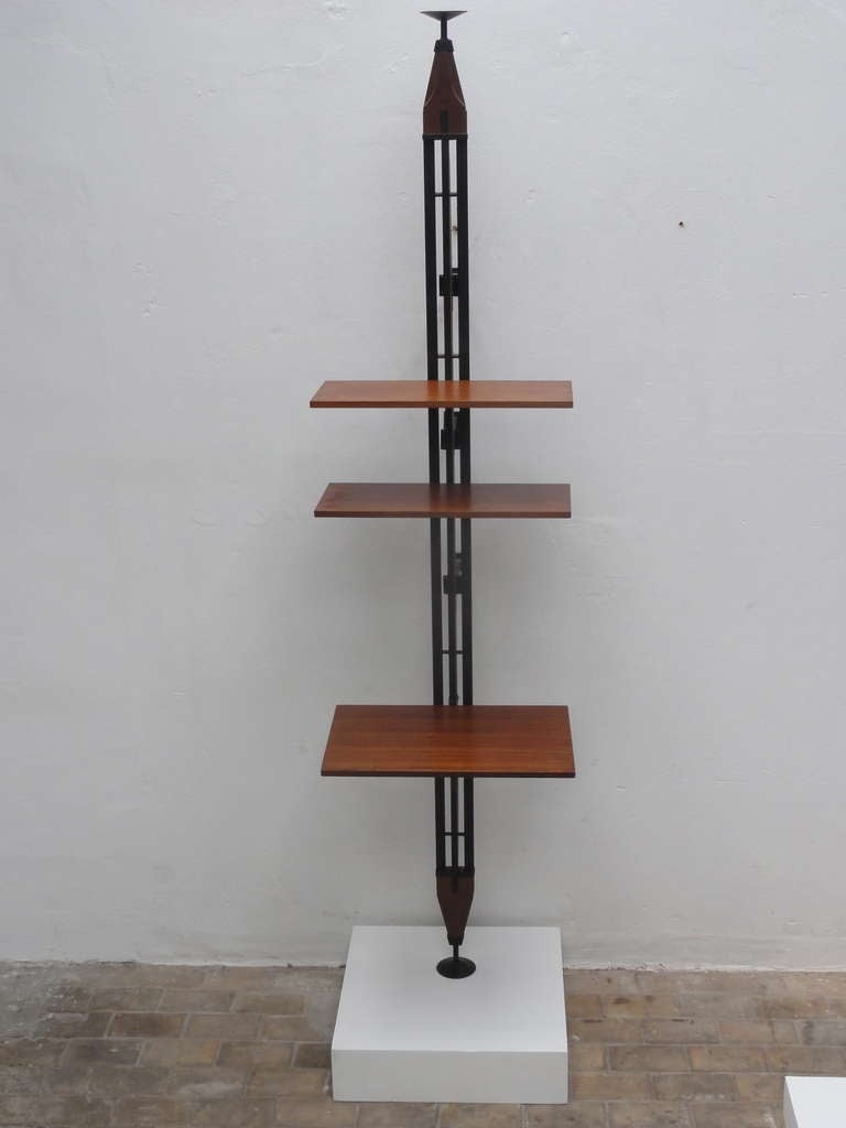 Italian Superb adjustable bookshelf, attributed as unique work by Franco Albini