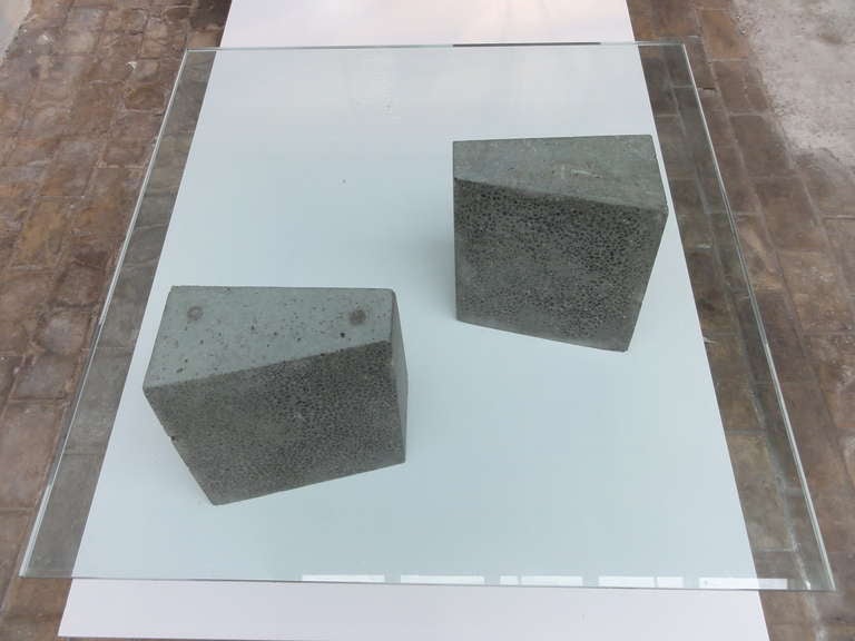 Dutch Minimalist  dutch concrete and glass coffee table
