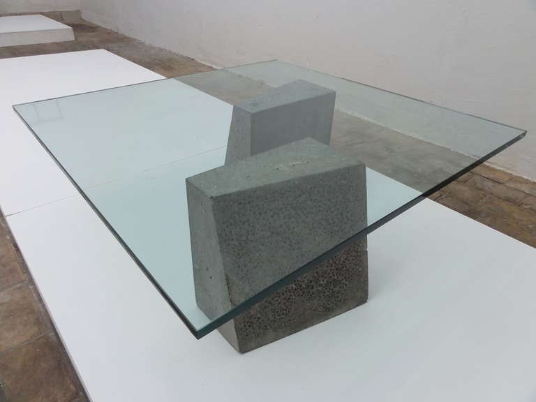 Concrete Minimalist  dutch concrete and glass coffee table