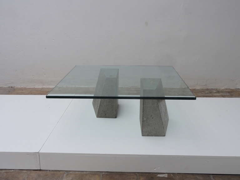 Minimalist  dutch concrete and glass coffee table 2