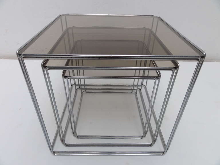 Rare Set Of Max Sauze 'isocele' Nesting Tables, 1970 For Sale 2