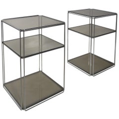 Pair of Max Sauze 'ISOCELE" side tables, Groupe S.A, France,1970 5