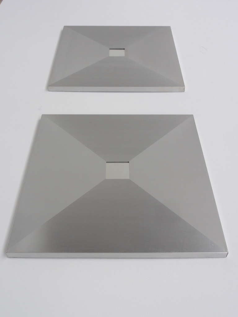 Brushed  Morgana mirrors by Cortesi &  Chiappa-Catto 1970, published CASA VOGUE, Signed  For Sale