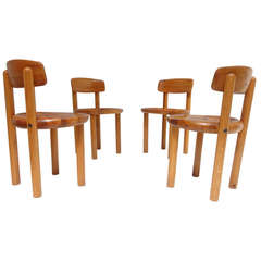 Four Rainer Daumiller Pine Dining Chairs, Denmark, 1970