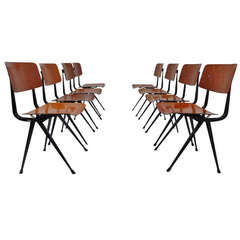 Used Friso Kramer and Wim Rietveld Result Chairs, Set of 8 from University of Nijmegen