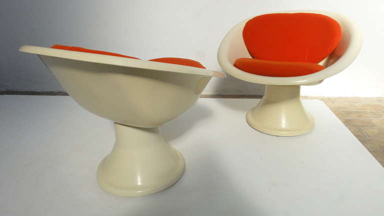 Space Age Super Rare 'Mecurio' Chairs by French Artist Claude Courtecuisse, Steiner, 1967 For Sale