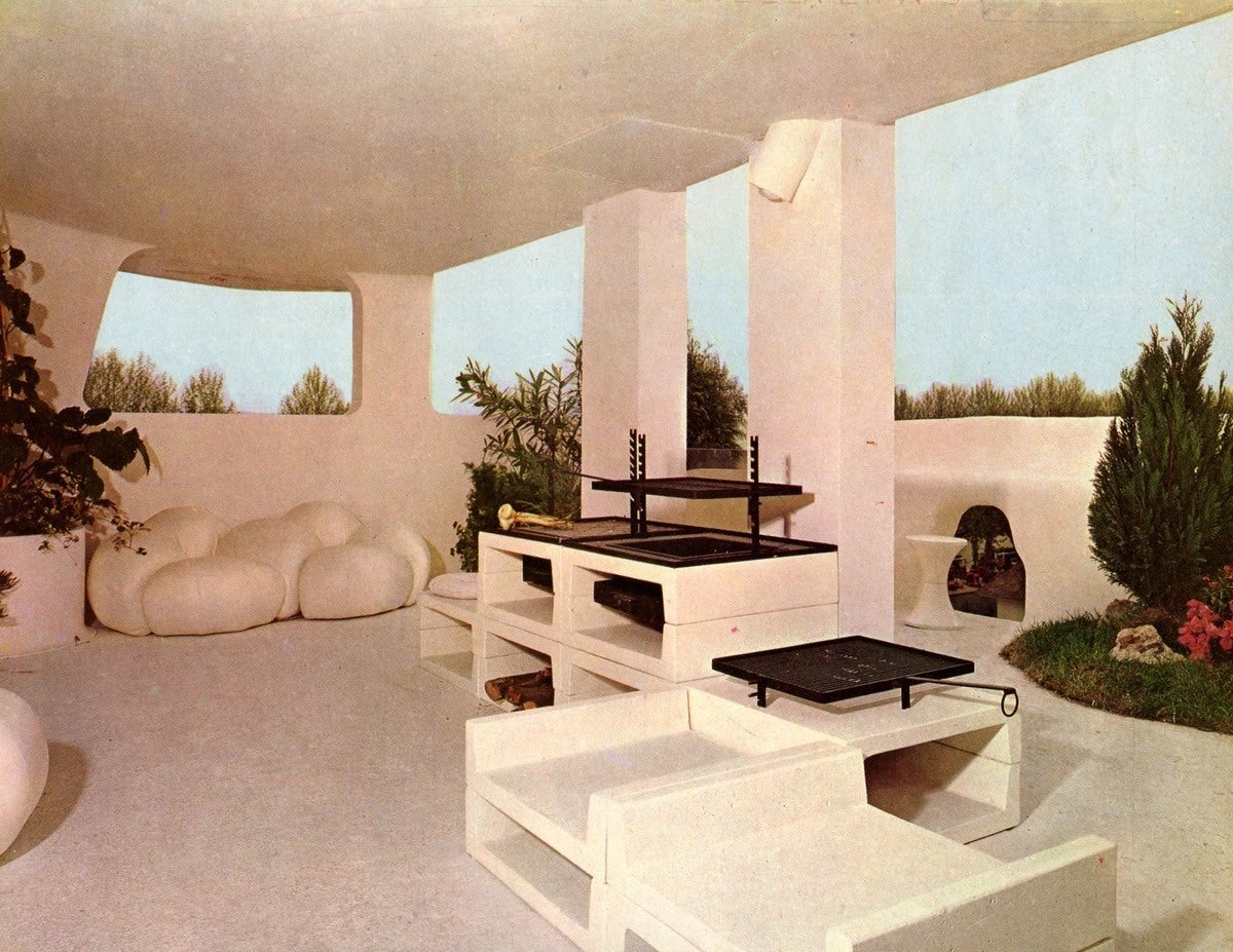 Metal Superb published lounge set, Christian Adam for Espace Pierre Cardin, Paris 1970