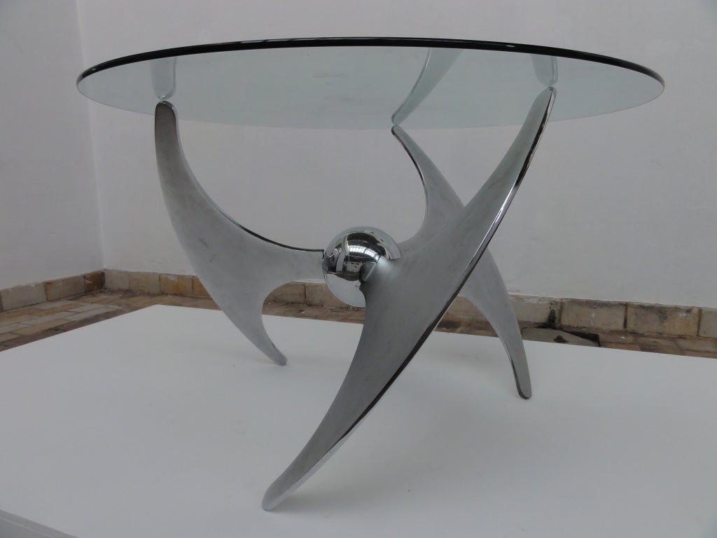 Sculptural , adjustable height table by L.Campanini, Italy, 1973
