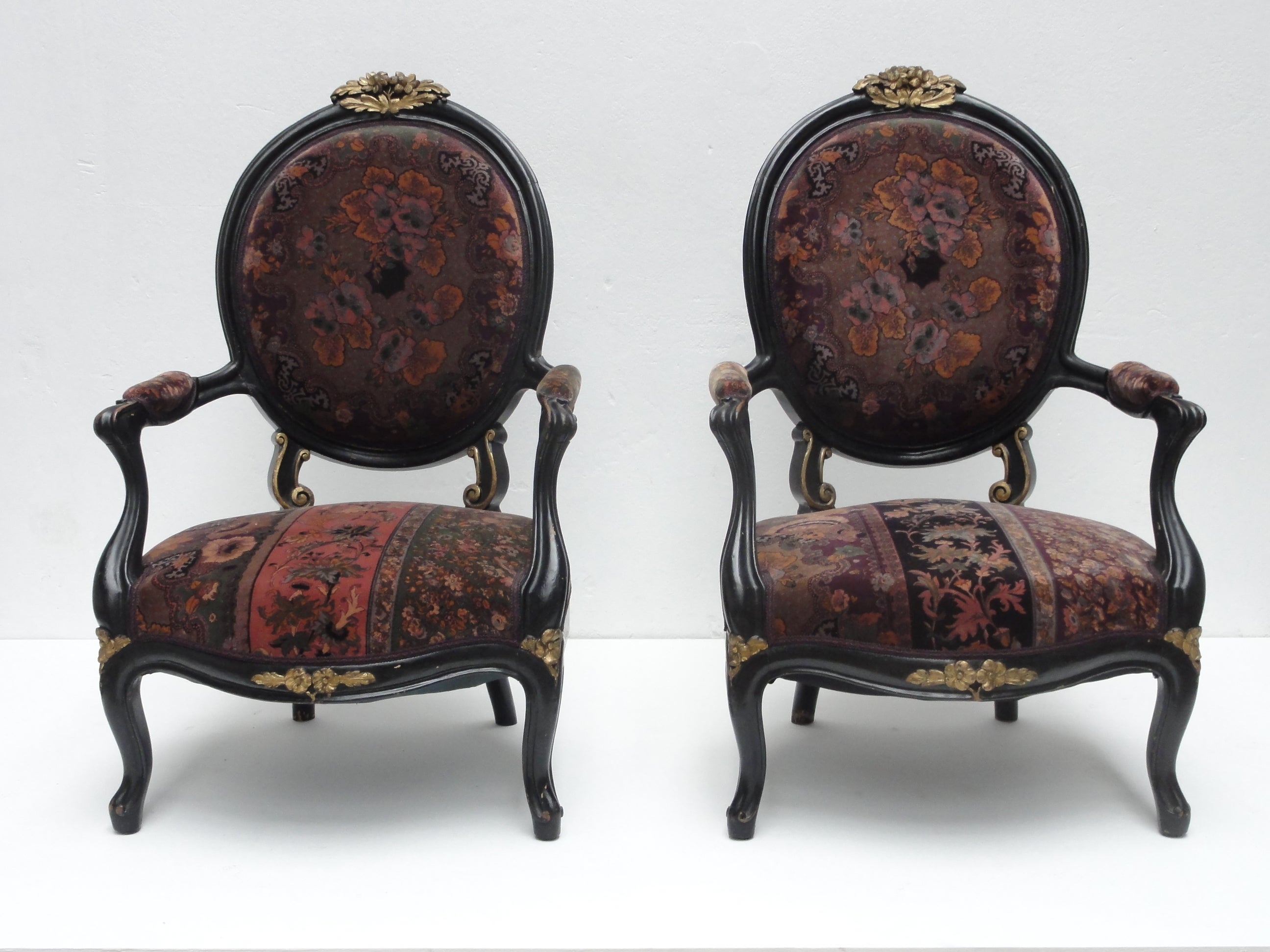 Pair of stunning Italian Voltaire Roccoco chairs circa 1860