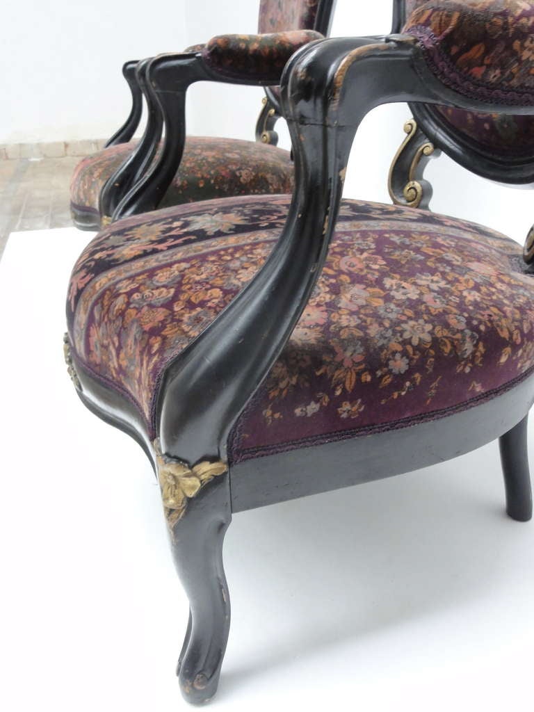 Rococo Pair of stunning Italian Voltaire Roccoco chairs circa 1860