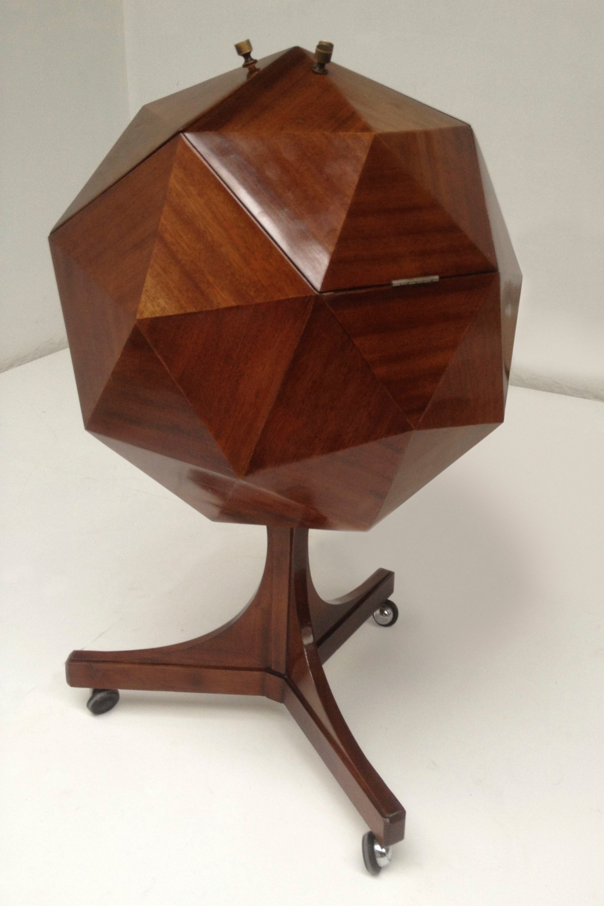 Important 1950s Italian Polyhedron Form Bar in Mahogany Attributed to Ico Parisi
