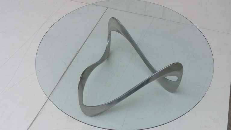 Glass Knut Hesterberg ''Snake'' Table for Roland Schmitt, Germany, 1960's