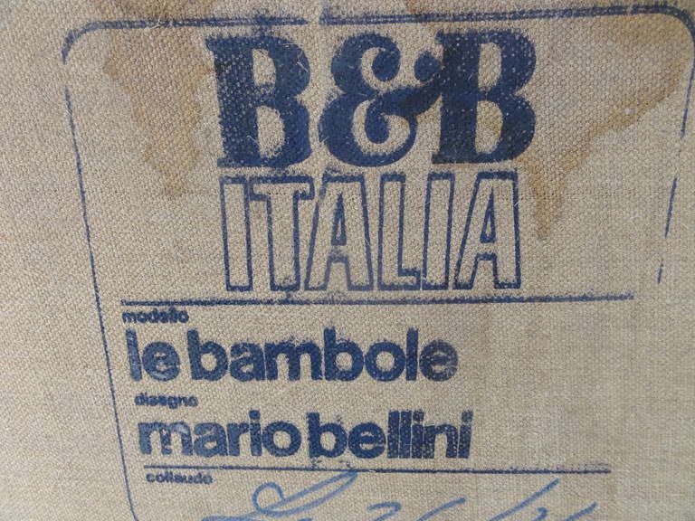 Extreme Rare Leather 3 seater Mario Bellini ''Bambole'' Sofa B&B Italia 1972 2
