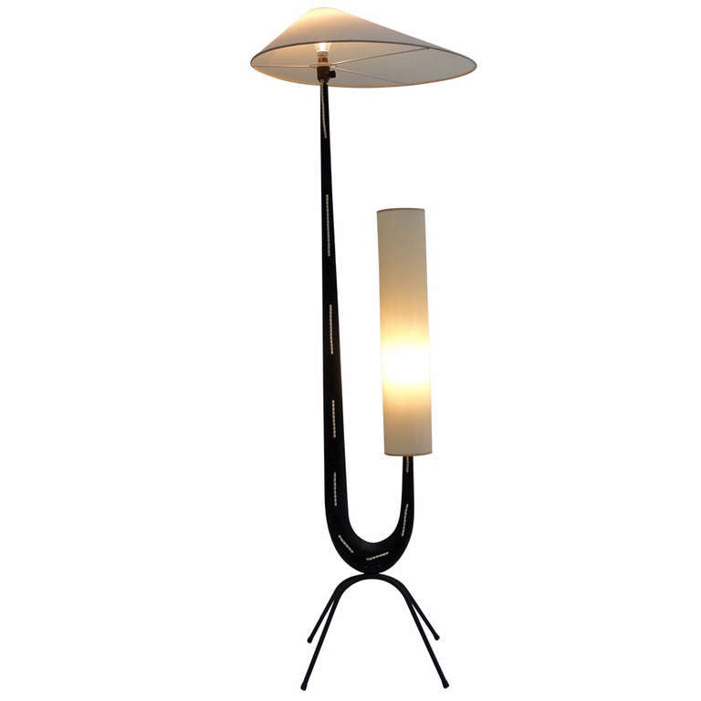 Stunning Sculptural Lamp By Rispal, France 1950 Black ...