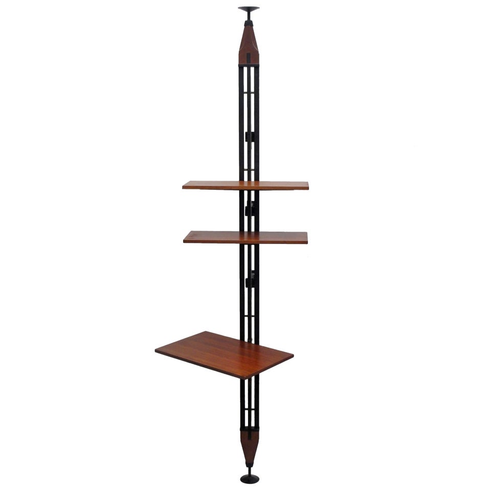 Superb adjustable bookshelf, attributed as unique work by Franco Albini