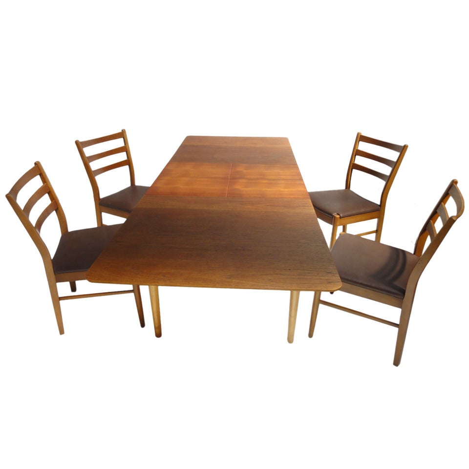 Cees Braakman for Pastoe Extendable Dining Table - Teak, Plywood, Leather Chairs