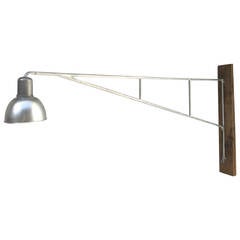 Stunning Large Swiss Industrial Alumag Belmag Swing Jib Lamp