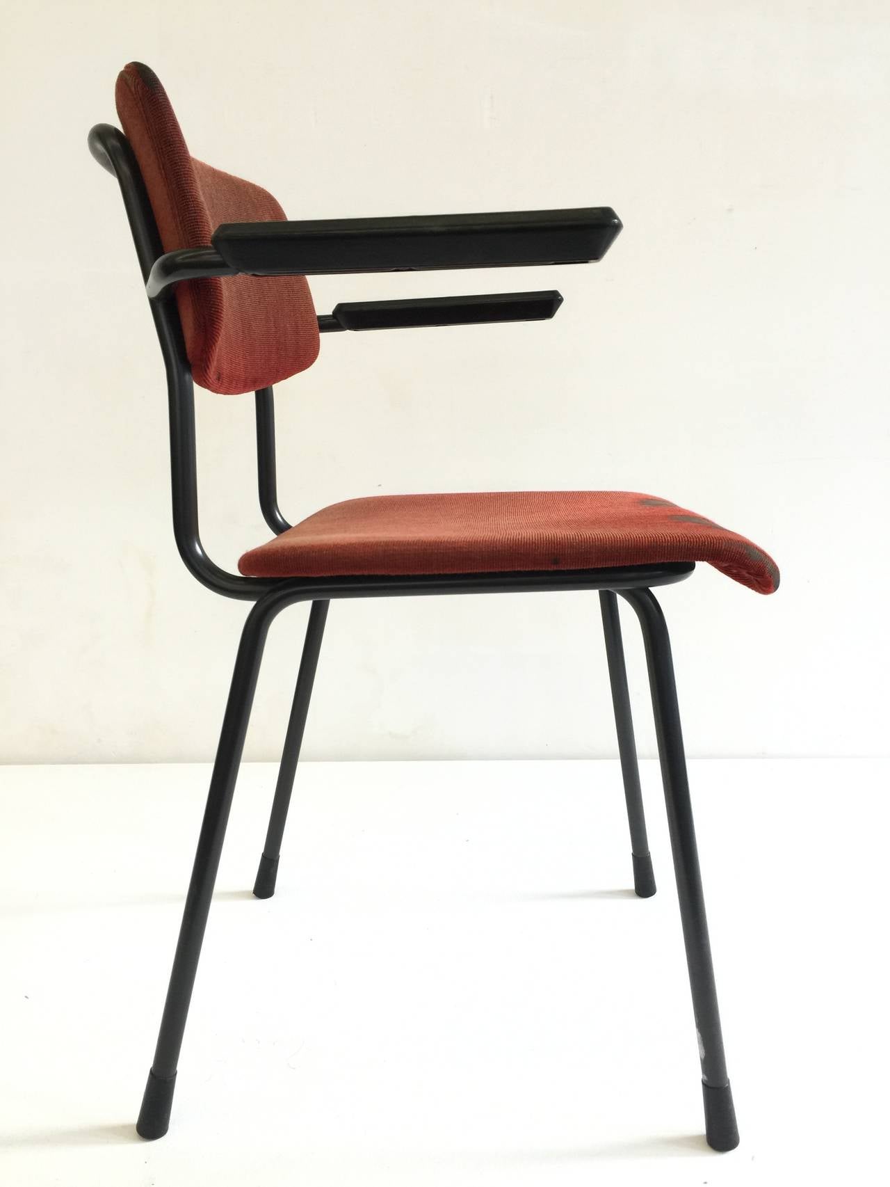 Enamel Big Lot Gispen 1236 Armchairs Produced in 1960 for a Dutch University