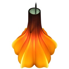 High Quality Opaline Glass Floral Shaped Pendant, Germany, 1970s