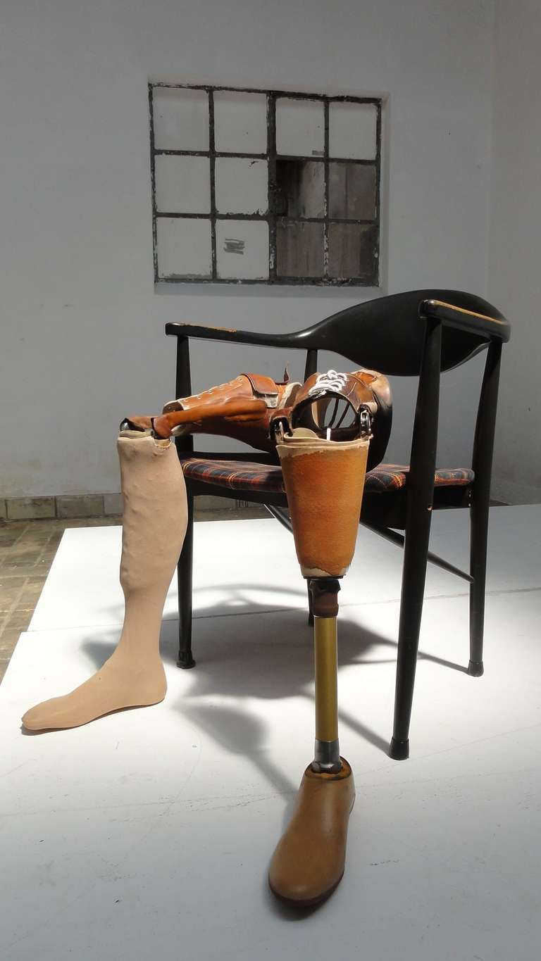 Dutch Brutal and Bizarre Decorative Vintage Artificial Legs For Sale