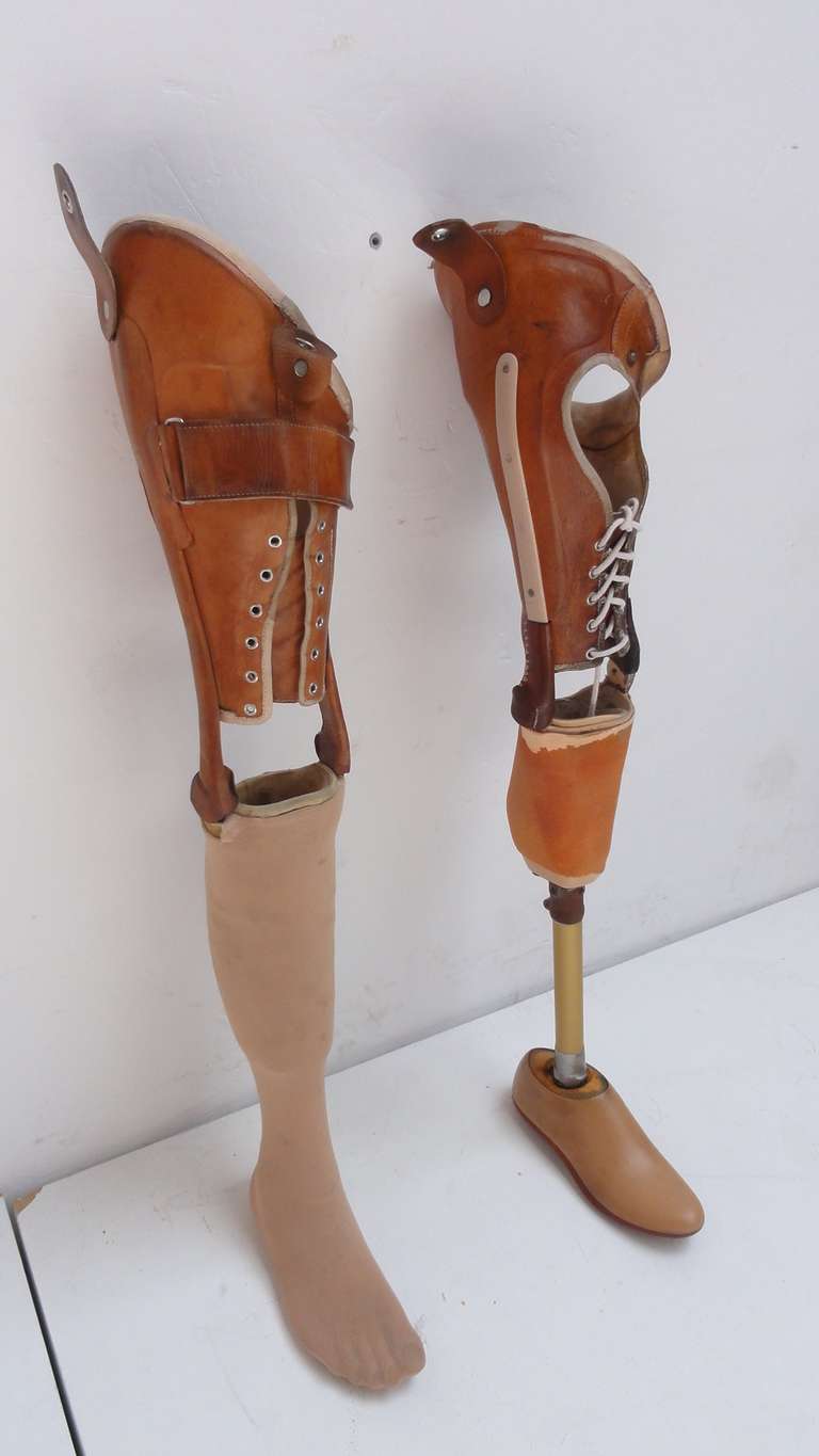 Brutalist Brutal and Bizarre Decorative Vintage Artificial Legs For Sale