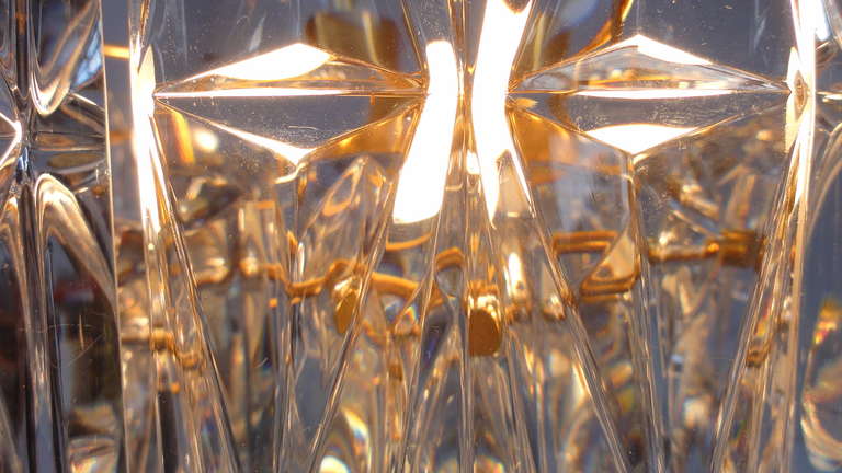 stunning 3 Trier Kinkeldey Crystal & Brass Chandelier Germany 1960's For Sale 4