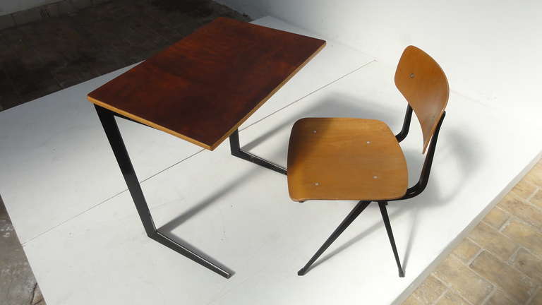 Friso Kramer Custom leather Top 'Result' Desk with early edition Result chair 1