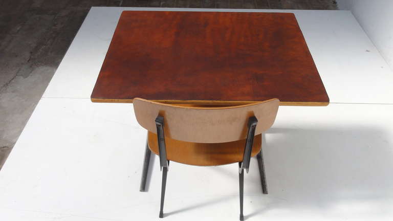 Leather Friso Kramer Custom leather Top 'Result' Desk with early edition Result chair