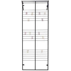 Extremely early 1st edition 'bent wire hook' 1954 Coen de Vries' coat rack with 11